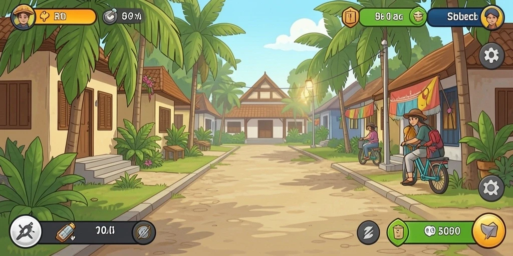 Screenshot menunjukkan level permainan yang penuh tantangan.